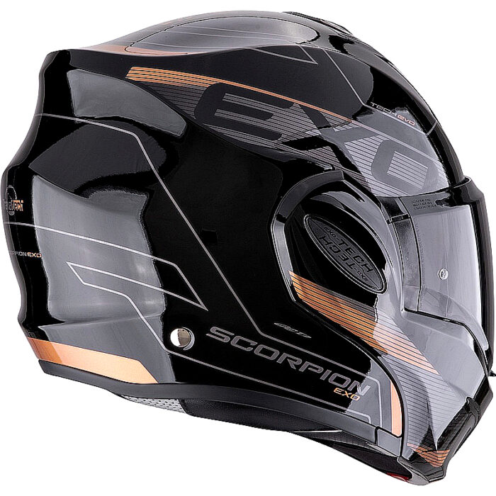 Casco abatible Scorpion Exo Tech Evo negro/cobre ML - Imagen 3