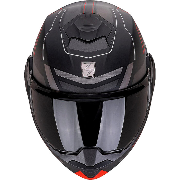Casco abatible Scorpion Exo Tech Evo Conquer negro/rojo - Imagen 4