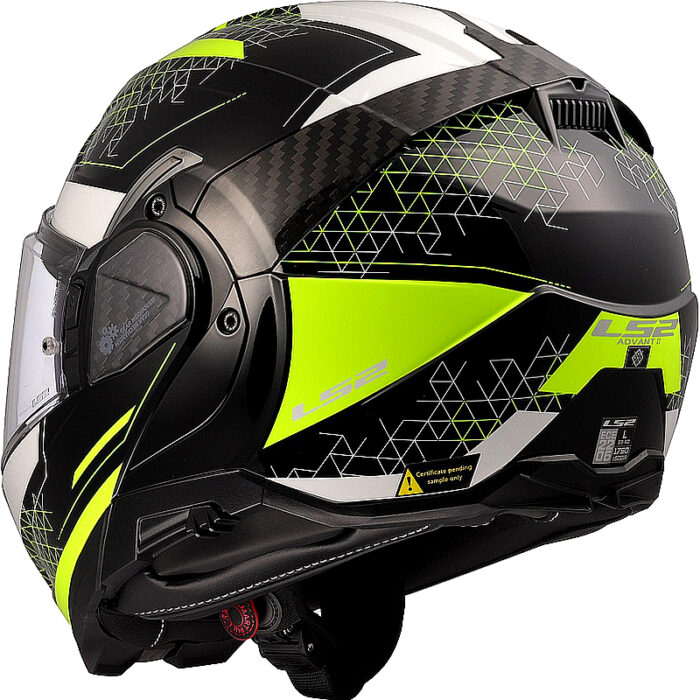 Casco abatible LS2 FF910 Advant II Carbon negro-amarillo - Imagen 3