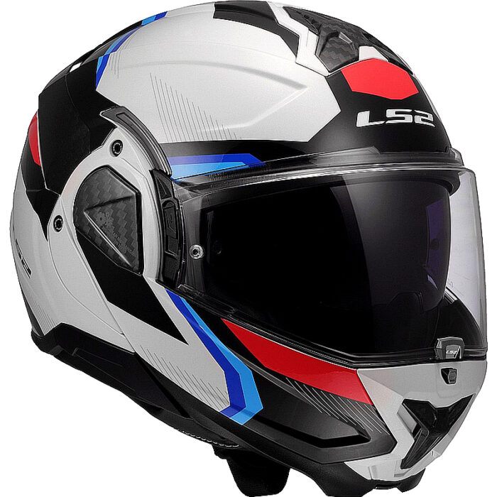 Casco abatible LS2 FF910 Advant II Carbon blanco/azul/rojo - Imagen 6