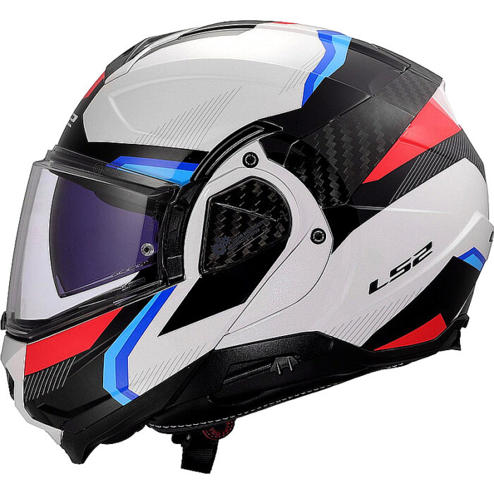 Casco abatible LS2 FF910 Advant II Carbon blanco/azul/rojo - Imagen 2