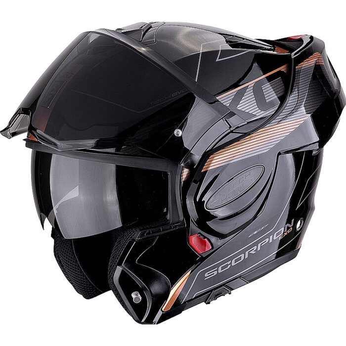 Casco abatible Scorpion Exo Tech Evo negro/cobre ML - Imagen 2