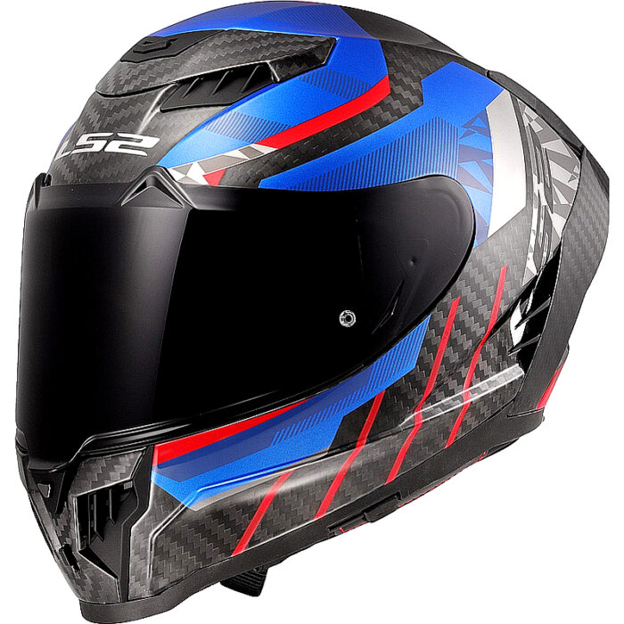 Casco integral LS2 FF807 Dragon Carbon, azul/rojo - Imagen 2