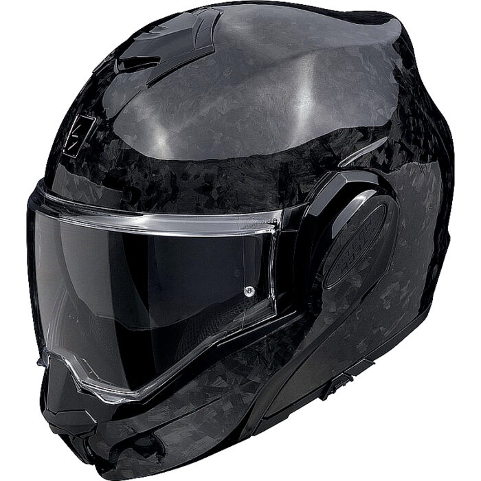Casco abatible Scorpion Exo Tech Carbon Onyx - negro brillante