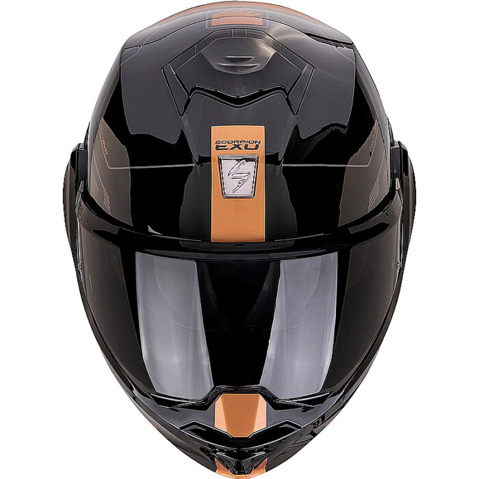 Casco abatible Scorpion Exo Tech Evo negro/cobre ML - Imagen 4