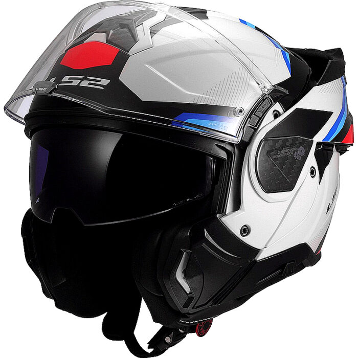 Casco abatible LS2 FF910 Advant II Carbon blanco/azul/rojo - Imagen 8