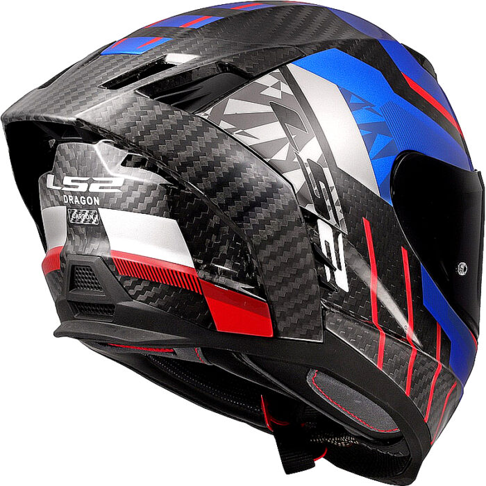 Casco integral LS2 FF807 Dragon Carbon, azul/rojo - Imagen 5