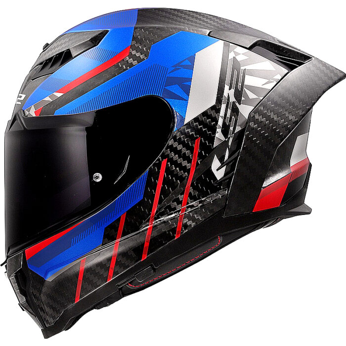 Casco integral LS2 FF807 Dragon Carbon, azul/rojo - Imagen 3