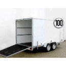 Remolque cerrado BK 200x400 cm, 2,7 t, 100 km/h, con rampa