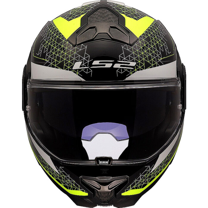 Casco abatible LS2 FF910 Advant II Carbon negro-amarillo - Imagen 8
