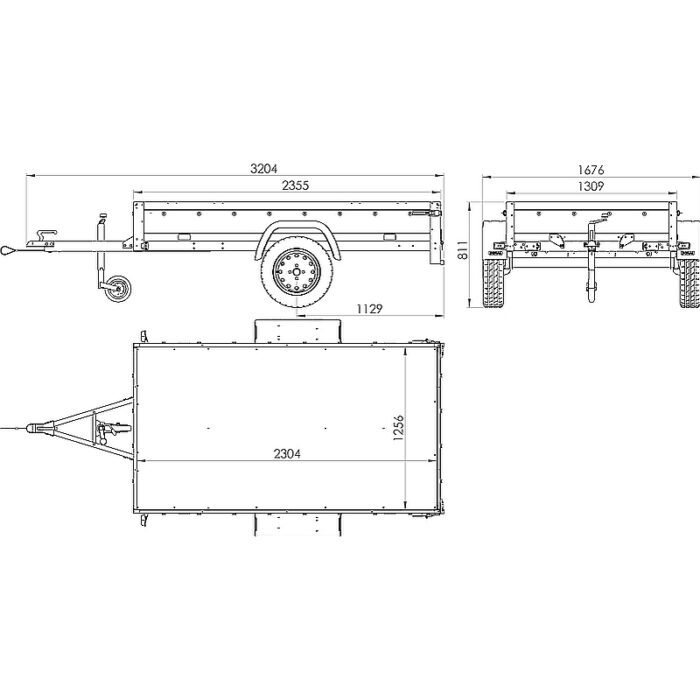 Remolque de jardín UNITRAILER 230 FD, un eje, 750 kg - Imagen 3