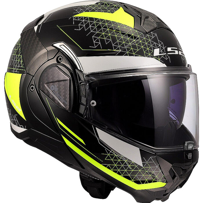 Casco abatible LS2 FF910 Advant II Carbon negro-amarillo - Imagen 7