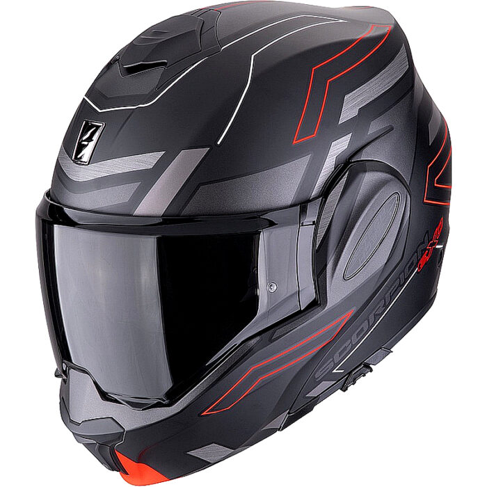 Casco abatible Scorpion Exo Tech Evo Conquer negro/rojo