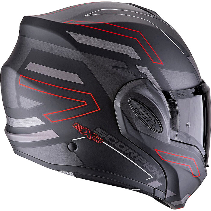 Casco abatible Scorpion Exo Tech Evo Conquer negro/rojo - Imagen 3