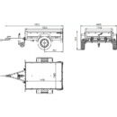 Garden Trailer 150 KIPP con lona y rueda de apoyo