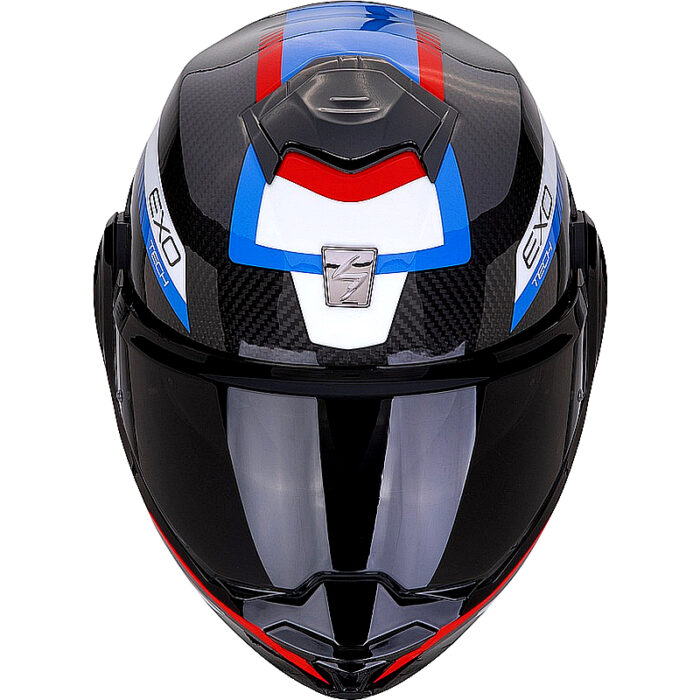 Casco abatible Scorpion Exo-Tech Carbon negro/azul/rojo - Imagen 4
