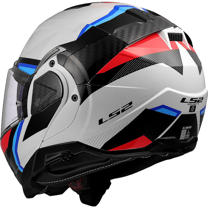 Casco abatible LS2 FF910 Advant II Carbon blanco/azul/rojo - Imagen 3