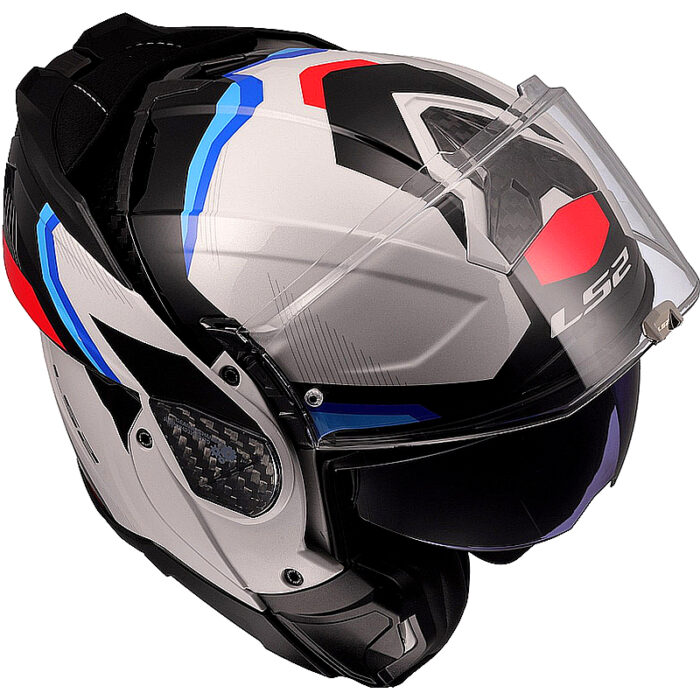 Casco abatible LS2 FF910 Advant II Carbon blanco/azul/rojo - Imagen 12