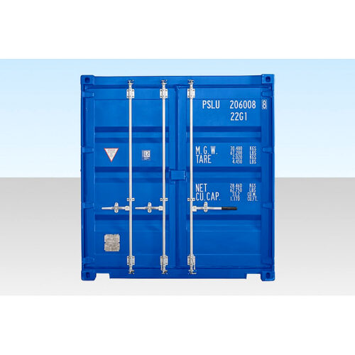Contenedor autoservicio 20 pies con suelo de bambú - azul (RAL 5010)