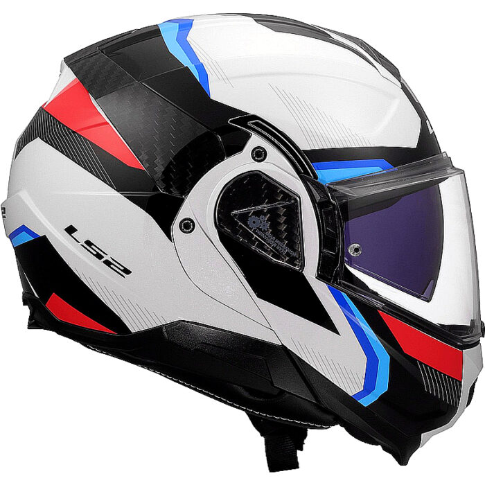 Casco abatible LS2 FF910 Advant II Carbon blanco/azul/rojo - Imagen 5