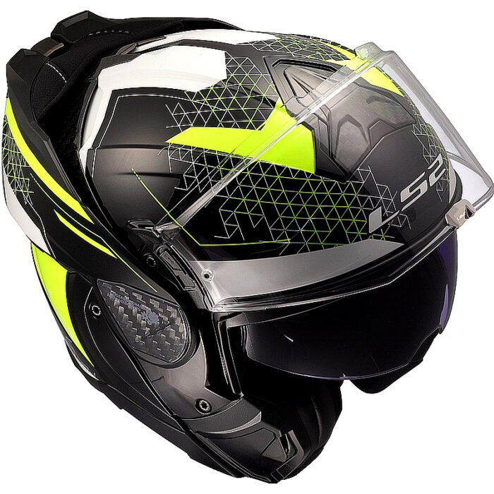 Casco abatible LS2 FF910 Advant II Carbon negro-amarillo - Imagen 9