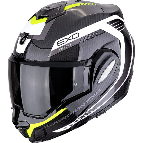 Casco abatible Scorpion Exo-Tech Carbon negro/amarillo ML