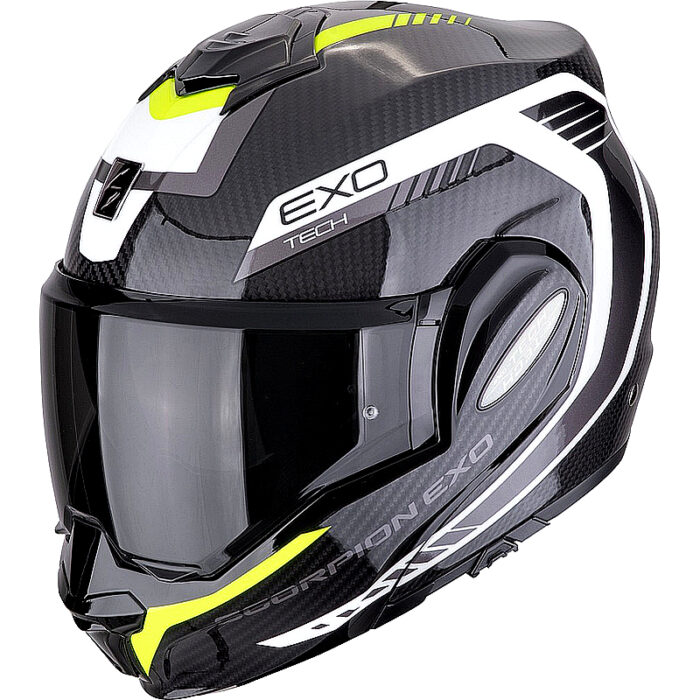 Casco abatible Scorpion Exo-Tech Carbon negro/amarillo ML