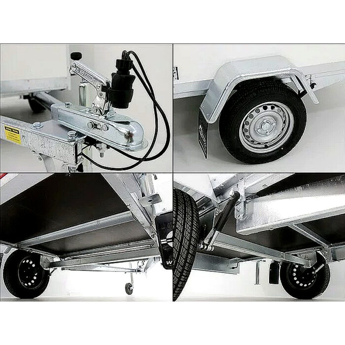 Remolque cerrado BK 750 kg, 135 x 248 x 150 cm, blanco - Imagen 9