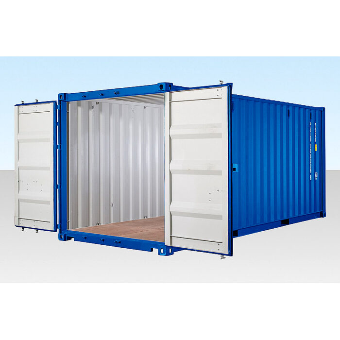 Contenedor autoservicio 20 pies con suelo de bambú - azul (RAL 5010) - Imagen 4