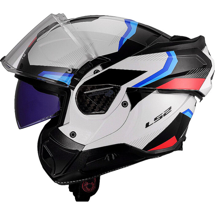 Casco abatible LS2 FF910 Advant II Carbon blanco/azul/rojo - Imagen 9