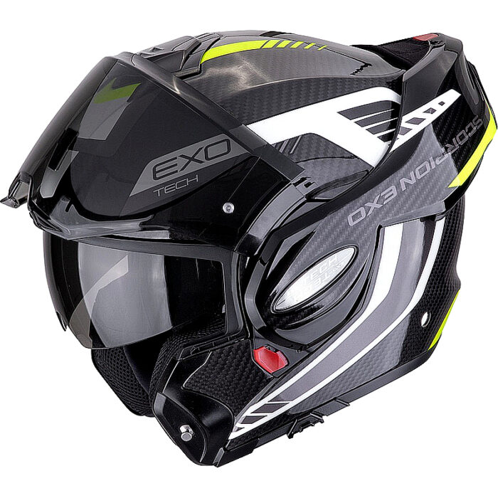 Casco abatible Scorpion Exo-Tech Carbon negro/amarillo ML - Imagen 2