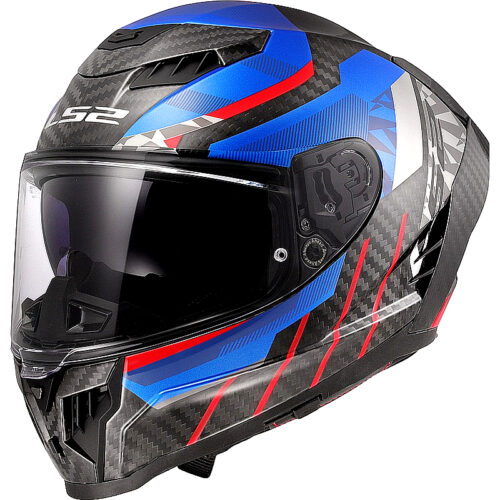 Casco integral LS2 FF807 Dragon Carbon, azul/rojo