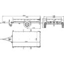 Remolque PKW 230x125 cm, 750 kg, basculante con lona alta
