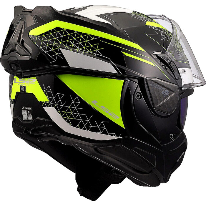 Casco abatible LS2 FF910 Advant II Carbon negro-amarillo - Imagen 10