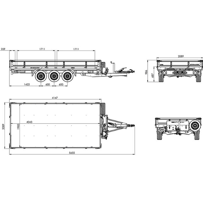 Unitrailer TASKER 400/3C Remolque Hidráulico de 3 Ejes - Imagen 4