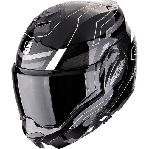 Casco abatible Scorpion Exo Tech Evo Conquer negro mate/blanco