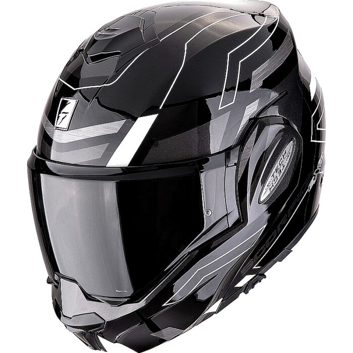 Casco abatible Scorpion Exo Tech Evo Conquer negro mate/blanco