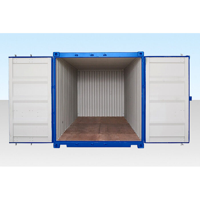 Contenedor autoservicio 20 pies con suelo de bambú - azul (RAL 5010) - Imagen 3