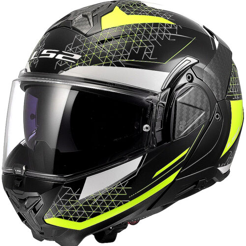 Casco abatible LS2 FF910 Advant II Carbon negro-amarillo