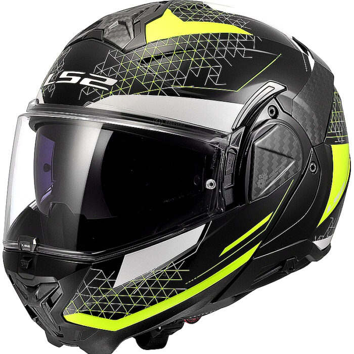 Casco abatible LS2 FF910 Advant II Carbon negro-amarillo
