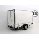 Remolque cerrado BK 146x304x180 cm, 1300 kg, blanco