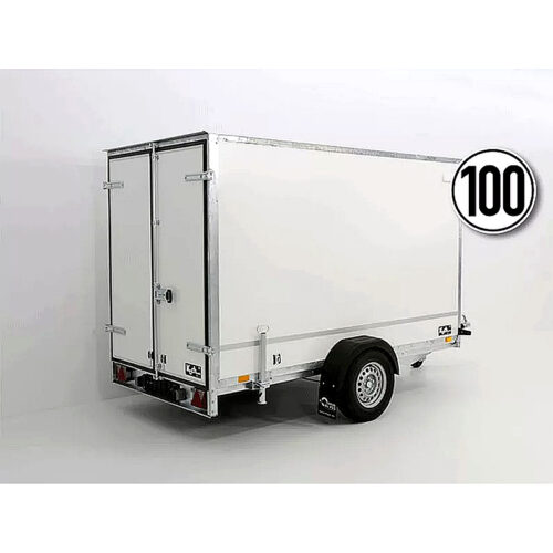 Remolque cerrado BK 146x304x180 cm, 1300 kg, blanco