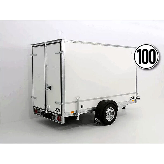 Remolque cerrado BK 146x304x180 cm, 1300 kg, blanco