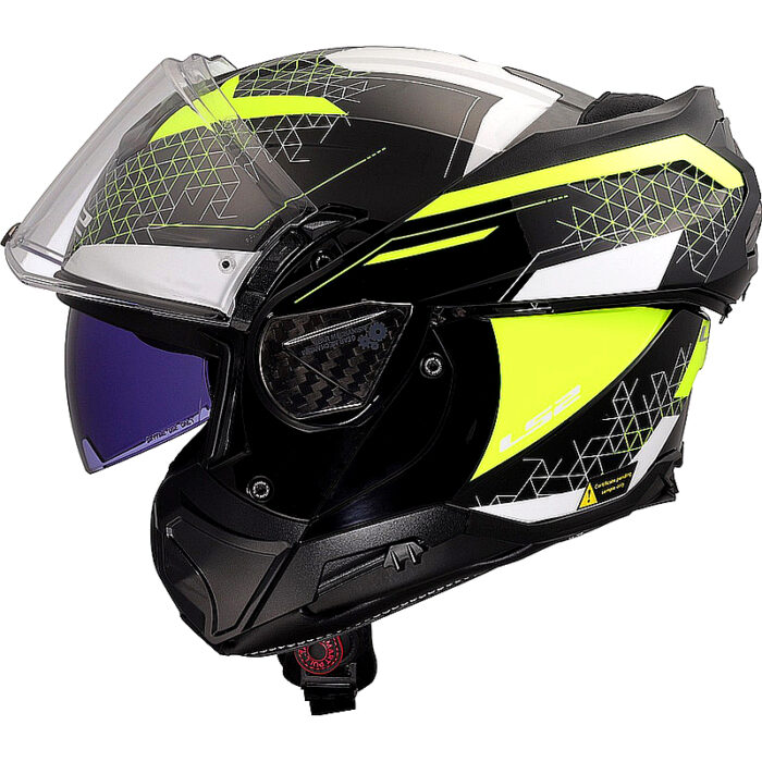 Casco abatible LS2 FF910 Advant II Carbon negro-amarillo - Imagen 12